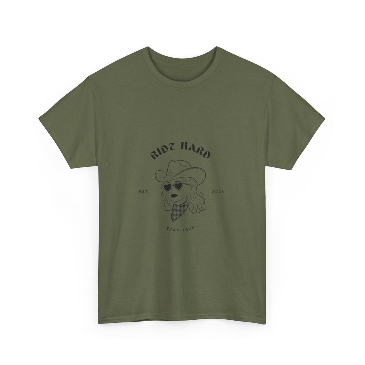 Ride Hard Unisex Heavy Cotton Tee - Stay True Graphic Tee