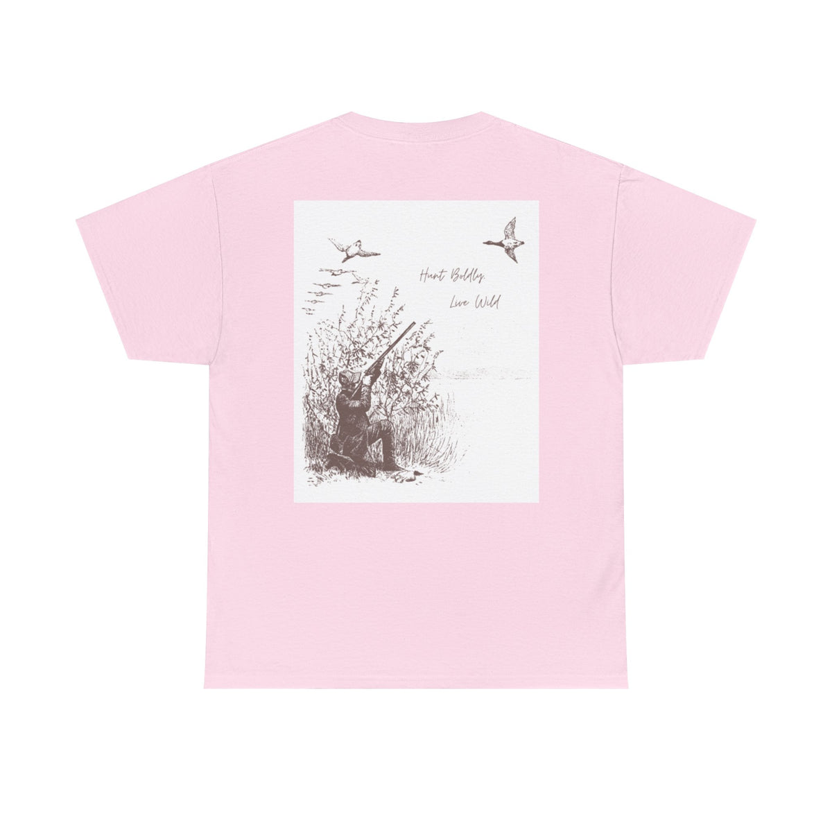 Unisex Heavy Cotton Tee - Vintage Hunting Graphic Tee, Live Wild Design