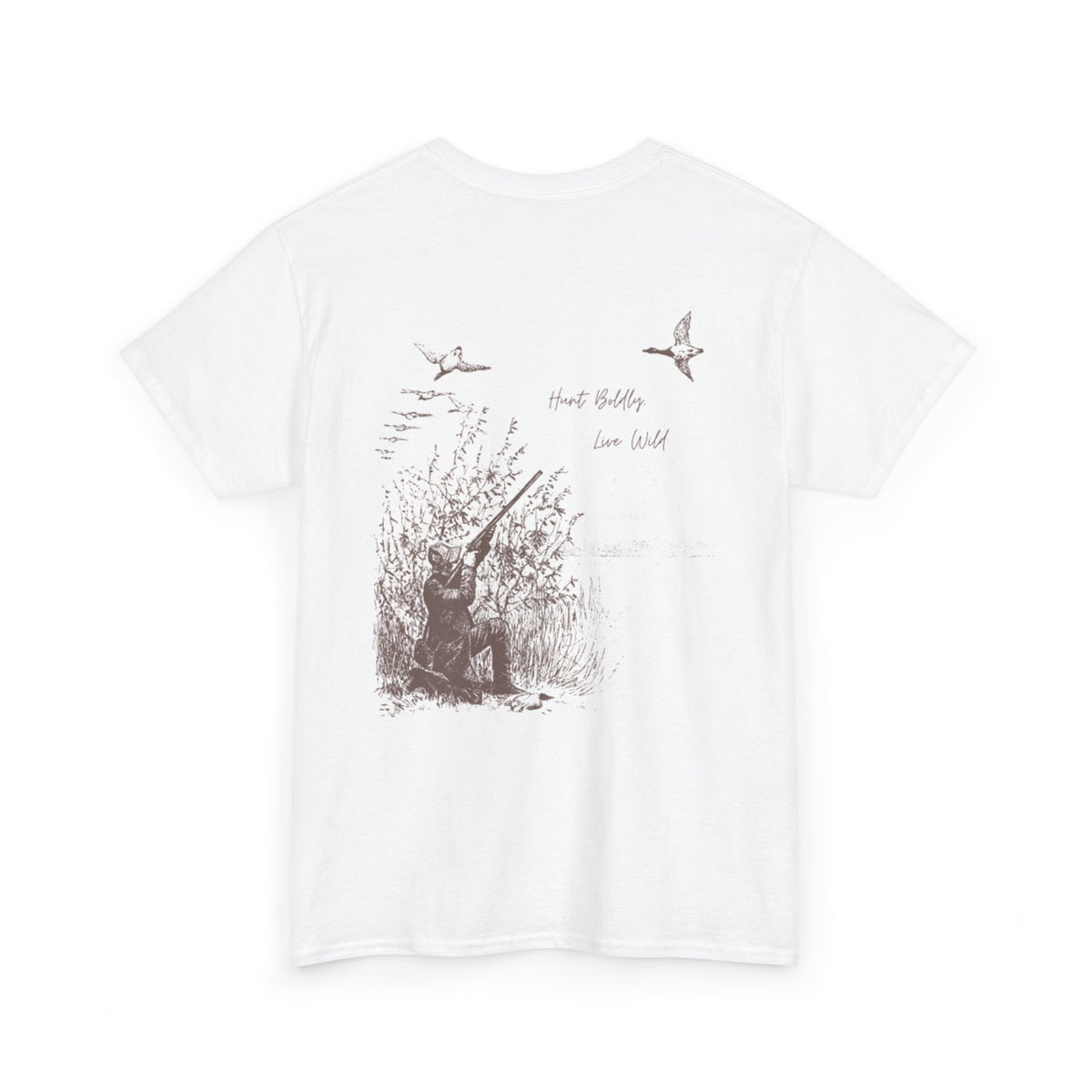 Unisex Heavy Cotton Tee - Vintage Hunting Graphic Tee, Live Wild Design