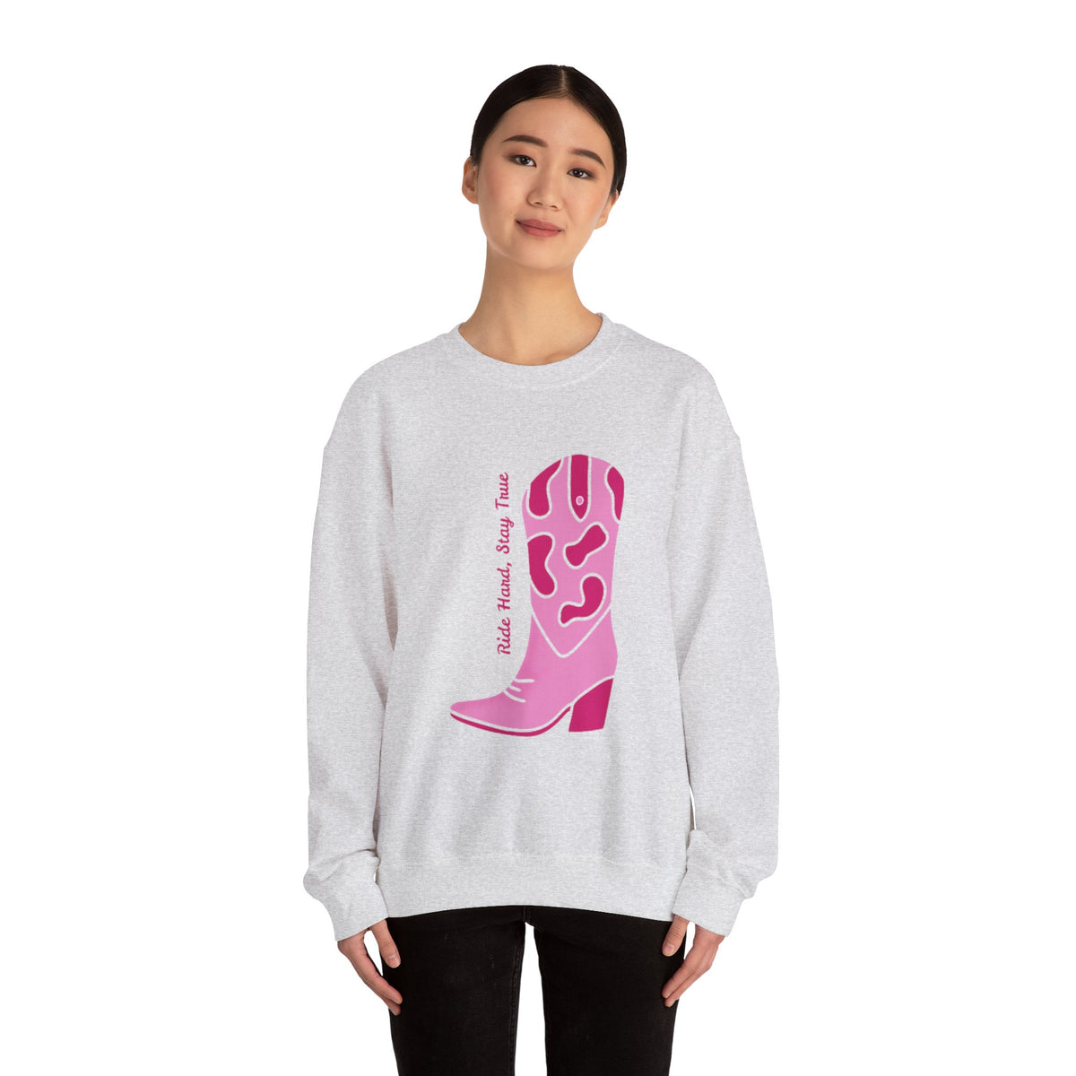 Ride Hard, Stay True pink | Unisex Heavy Blend™ Crewneck Sweatshirt
