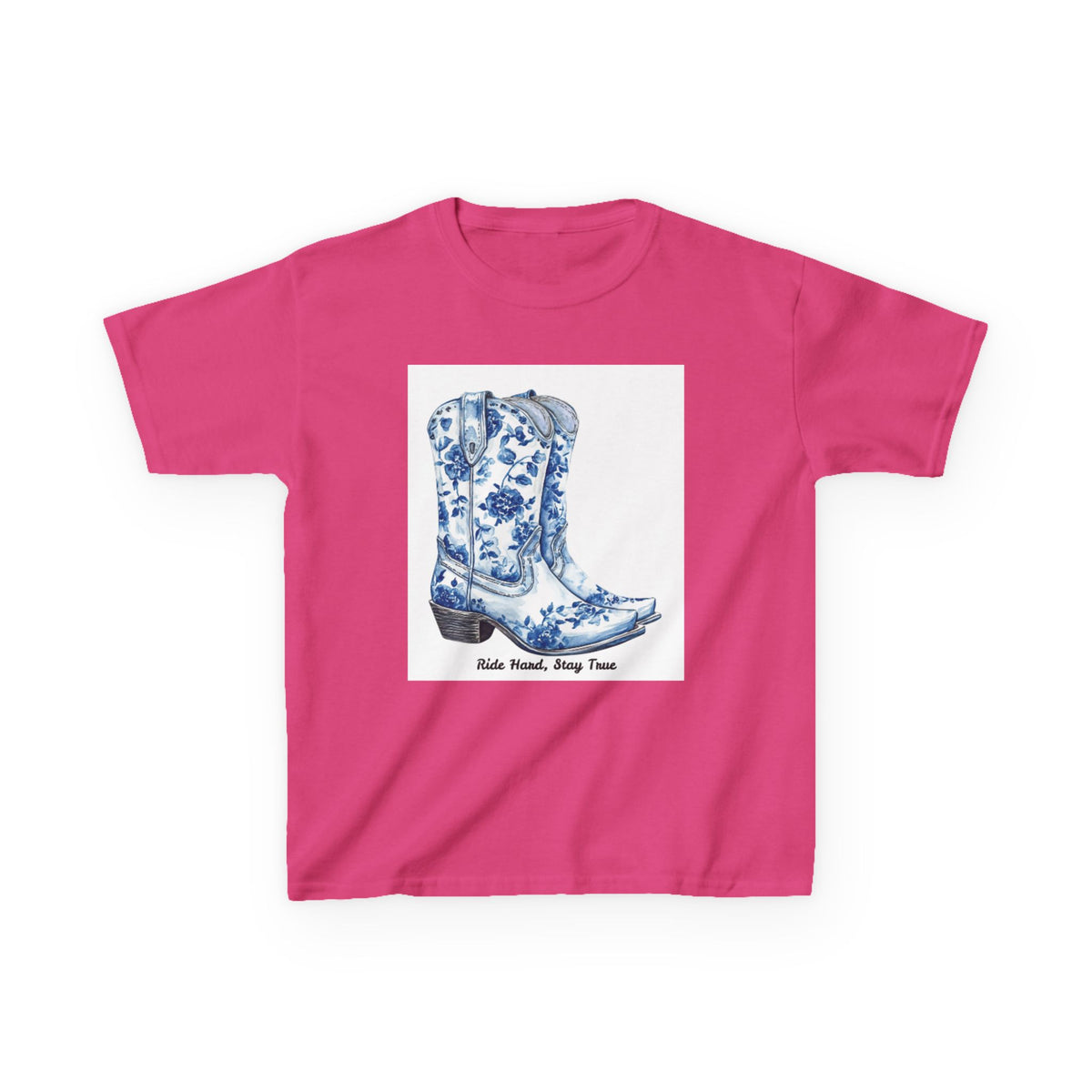 Kids Tees - Ride Hard, Stay True Cowboy Boots Graphic T-Shirt
