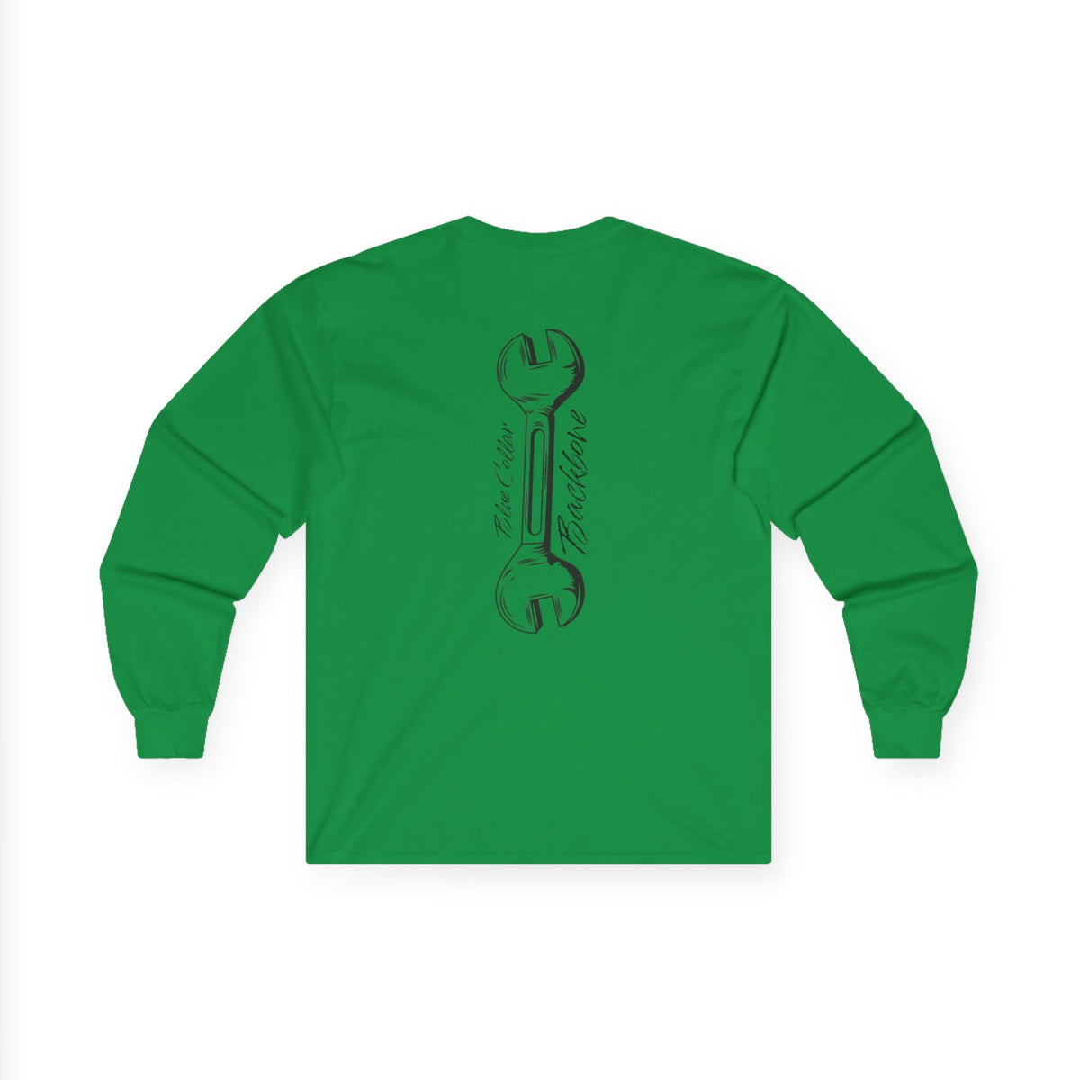 Blue Collar Backbone Long Sleeve Tee, Workwear Graphic Shirt, Men's Women's Casual Top, Comfortable Cotton Clothing, Industrial Style