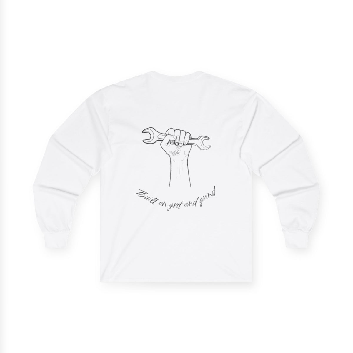 Blue Collar Long Sleeve Tee, Built on Grit and Grind, Unisex Cotton Shirt, Work Ethic Apparel, Industrial Worker Top, Tough and Resilient