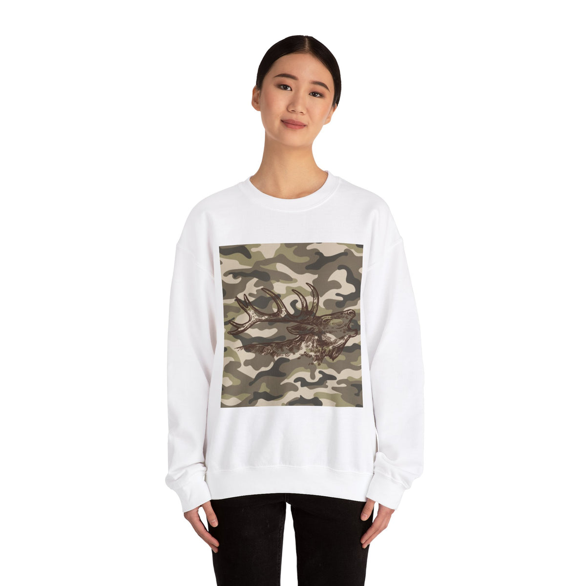 Camo Antler Design Unisex Crewneck Sweatshirt