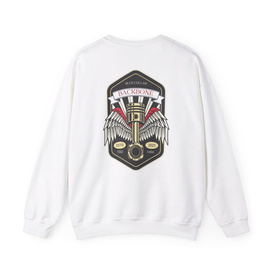 Backbone Design Unisex Crewneck Sweatshirt, Gift for Mechanics, Vintage Style Sweatshirt, Cozy Casual Wear, Perfect for Work or Relax