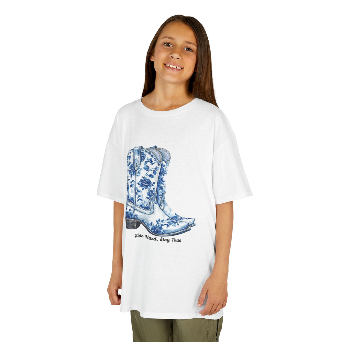 Kids Tees - Ride Hard, Stay True Cowboy Boots Graphic T-Shirt