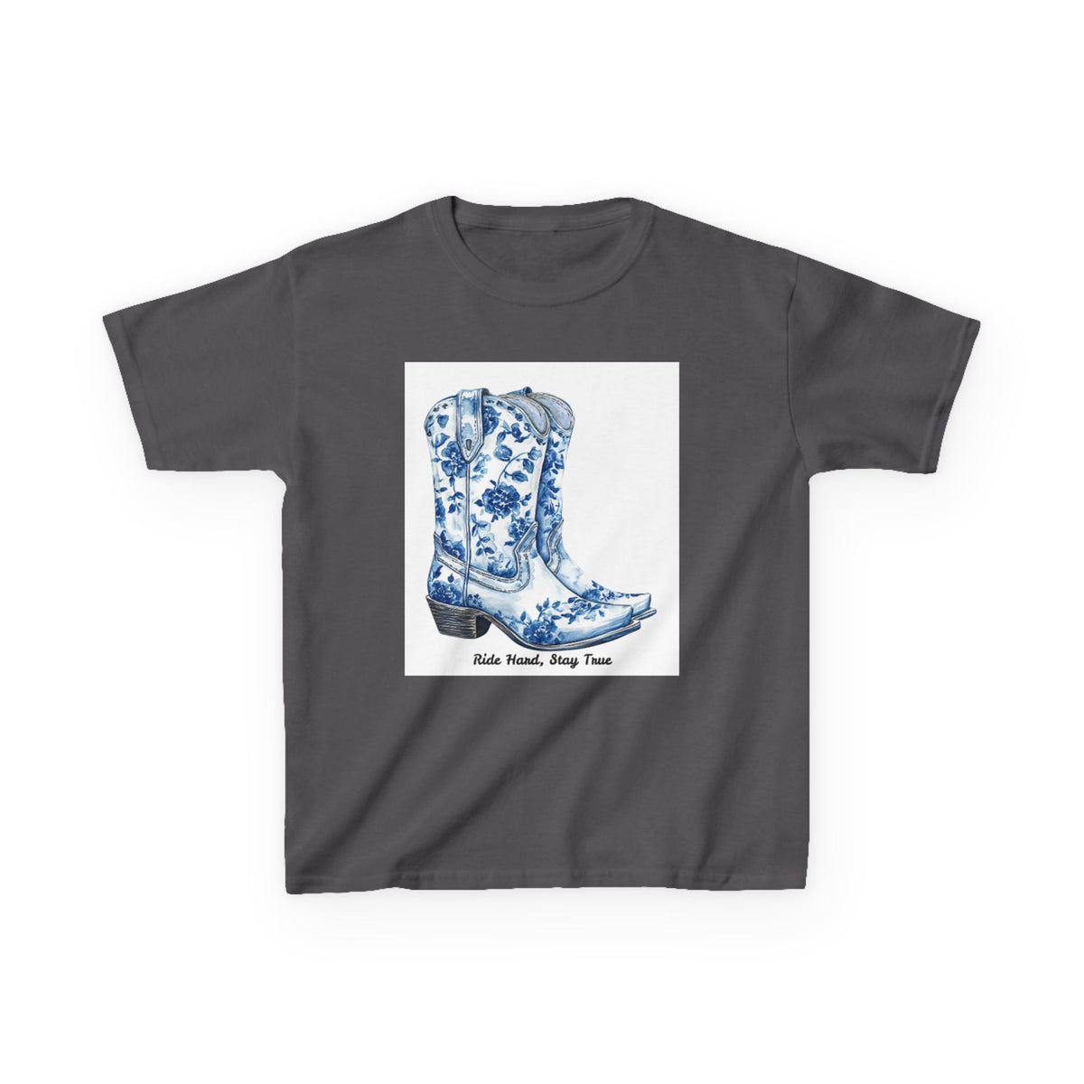 Kids Tees - Ride Hard, Stay True Cowboy Boots Graphic T-Shirt