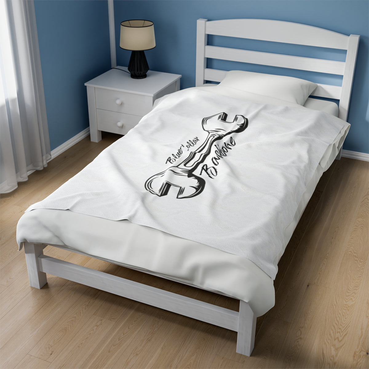 Blue Collar Backbone Velveteen Plush Blanket