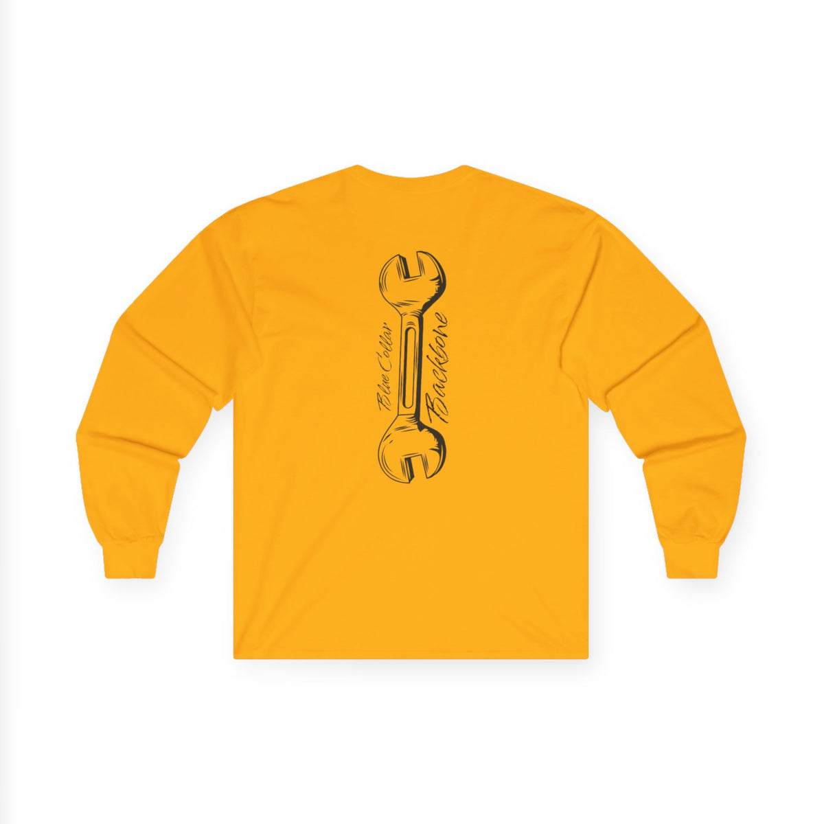 Blue Collar Backbone Long Sleeve Tee, Workwear Graphic Shirt, Men's Women's Casual Top, Comfortable Cotton Clothing, Industrial Style