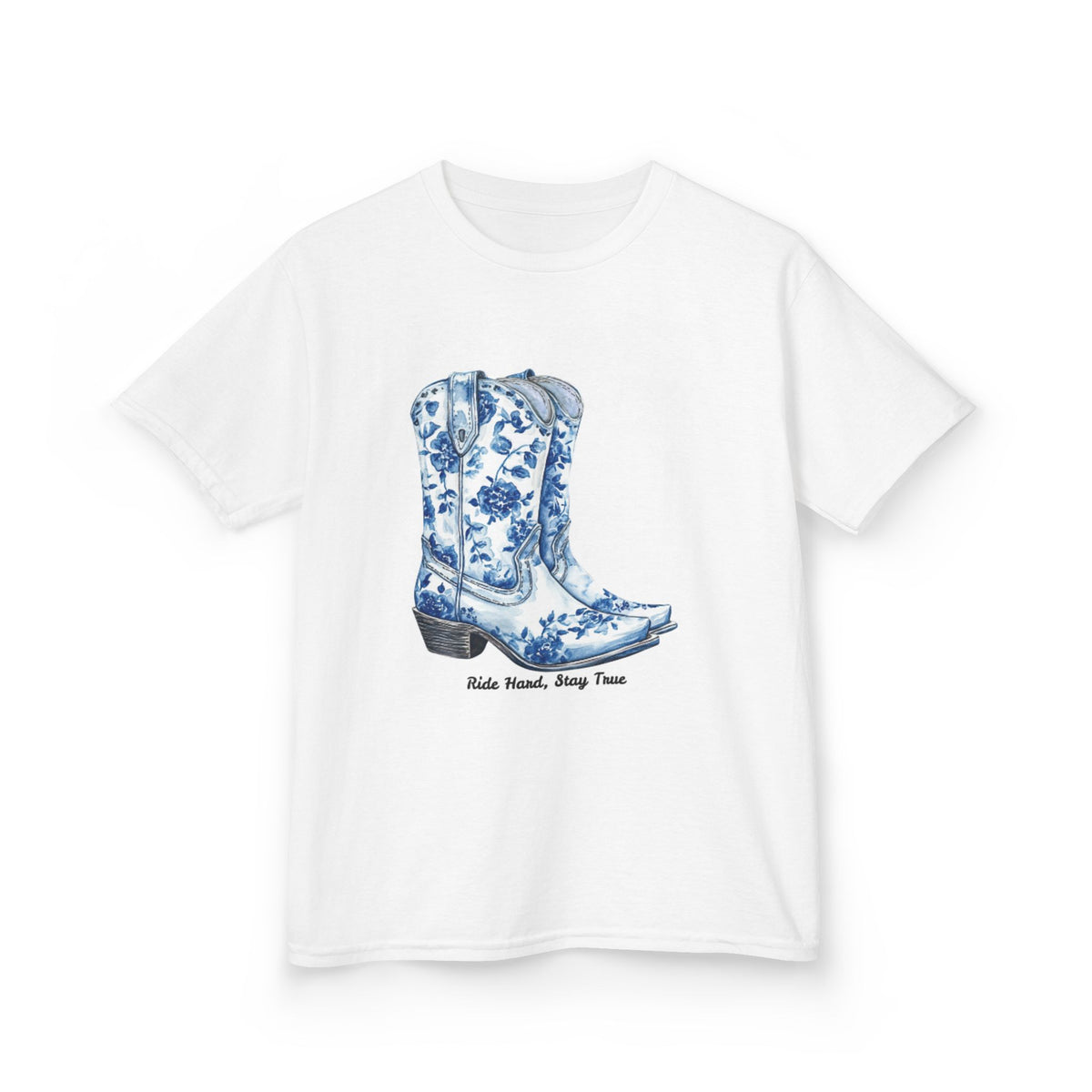 Kids Tees - Ride Hard, Stay True Cowboy Boots Graphic T-Shirt