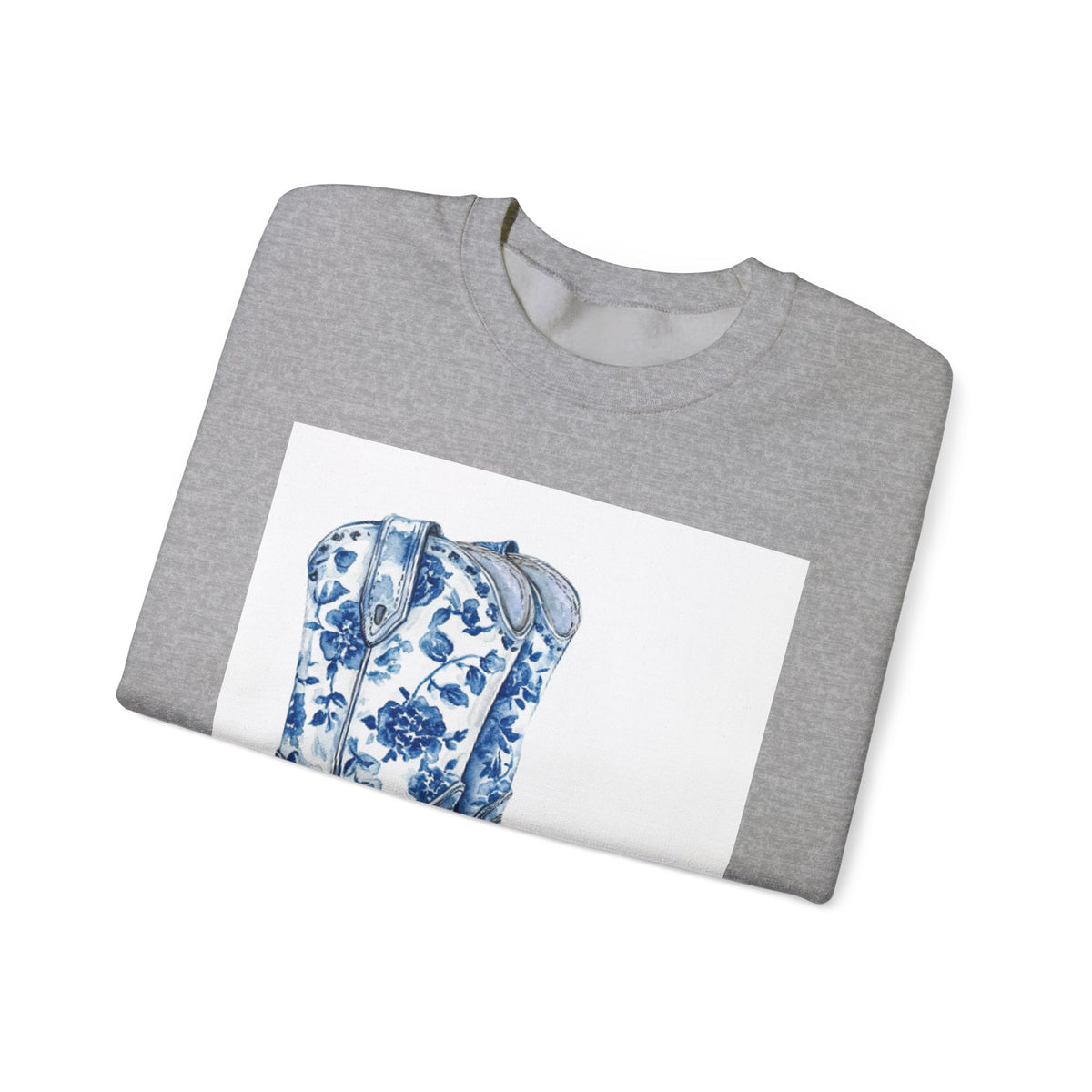 Floral Cowboy Boots Crewneck Sweatshirt - Ride Hard, Stay True