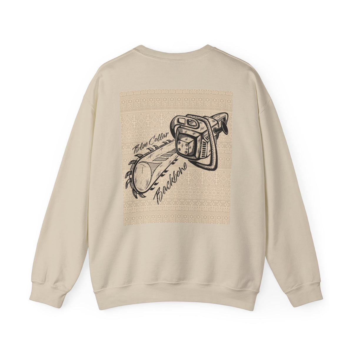 Unisex Sweatshirt Blue Collar Chainsaw Design