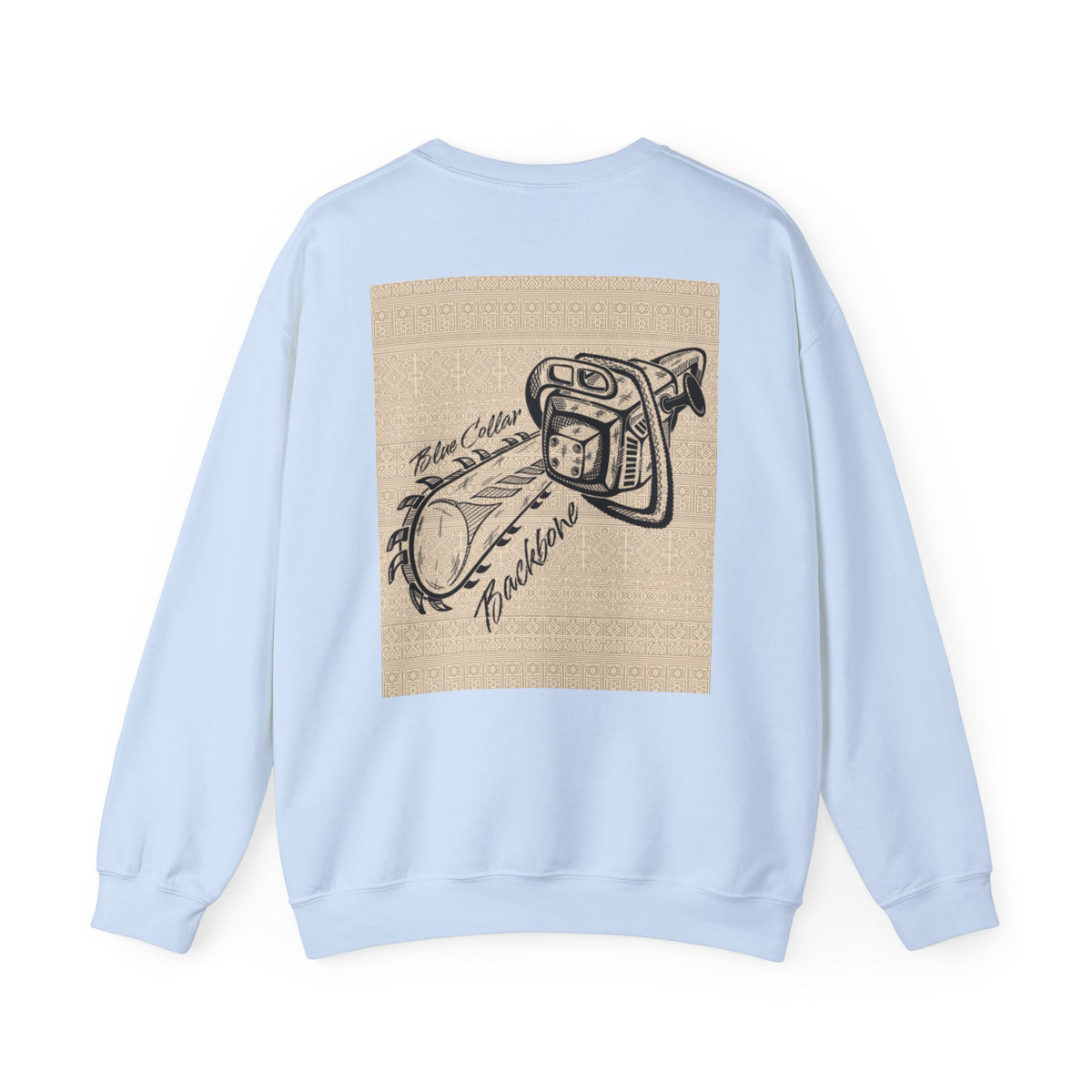 Unisex Sweatshirt Blue Collar Chainsaw Design