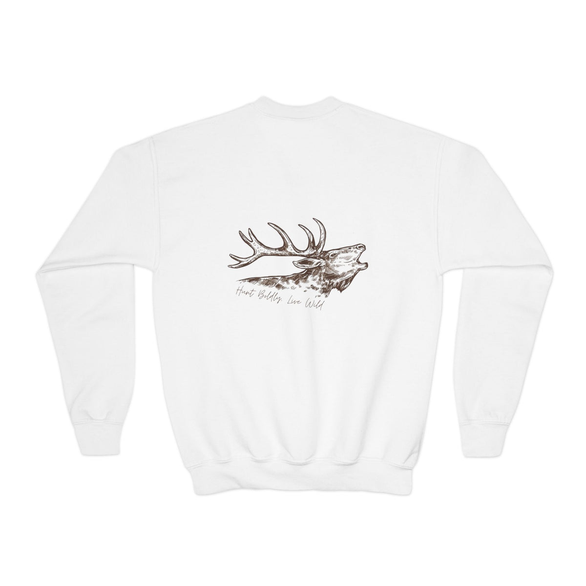 Youth Crewneck Sweatshirt - 'Live Wild' Inspirational Design, Cozy Gift, Nature Lover Apparel, Perfect for Autumn, Kid's Fashion