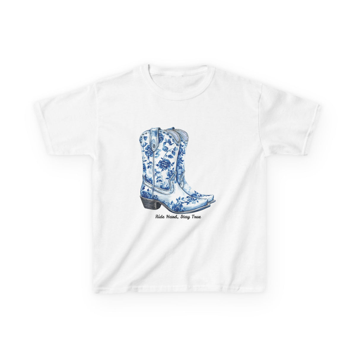 Kids Tees - Ride Hard, Stay True Cowboy Boots Graphic T-Shirt
