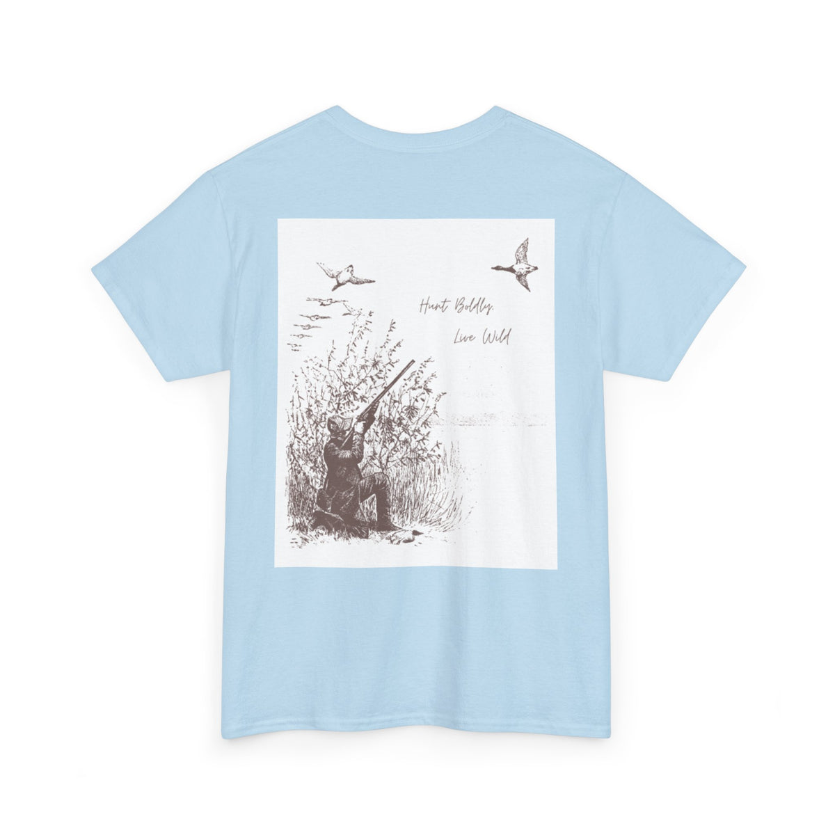Unisex Heavy Cotton Tee - Vintage Hunting Graphic Tee, Live Wild Design