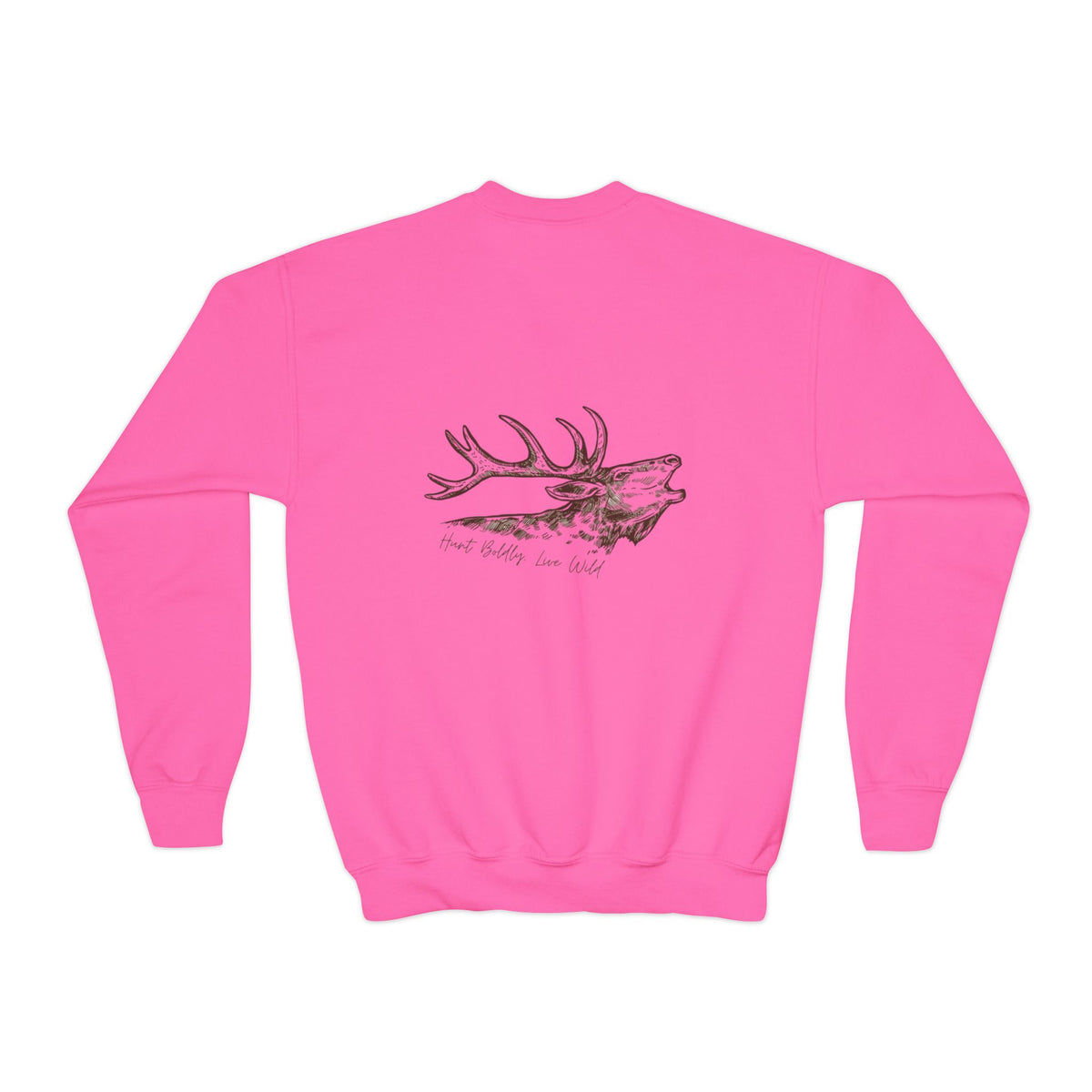 Youth Crewneck Sweatshirt - 'Live Wild' Inspirational Design, Cozy Gift, Nature Lover Apparel, Perfect for Autumn, Kid's Fashion