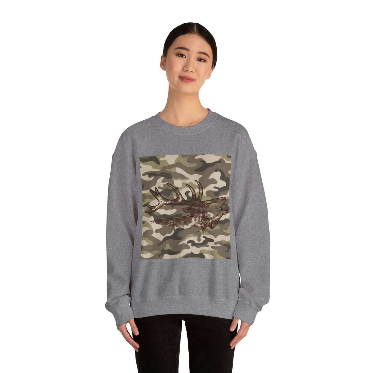Camo Antler Design Unisex Crewneck Sweatshirt