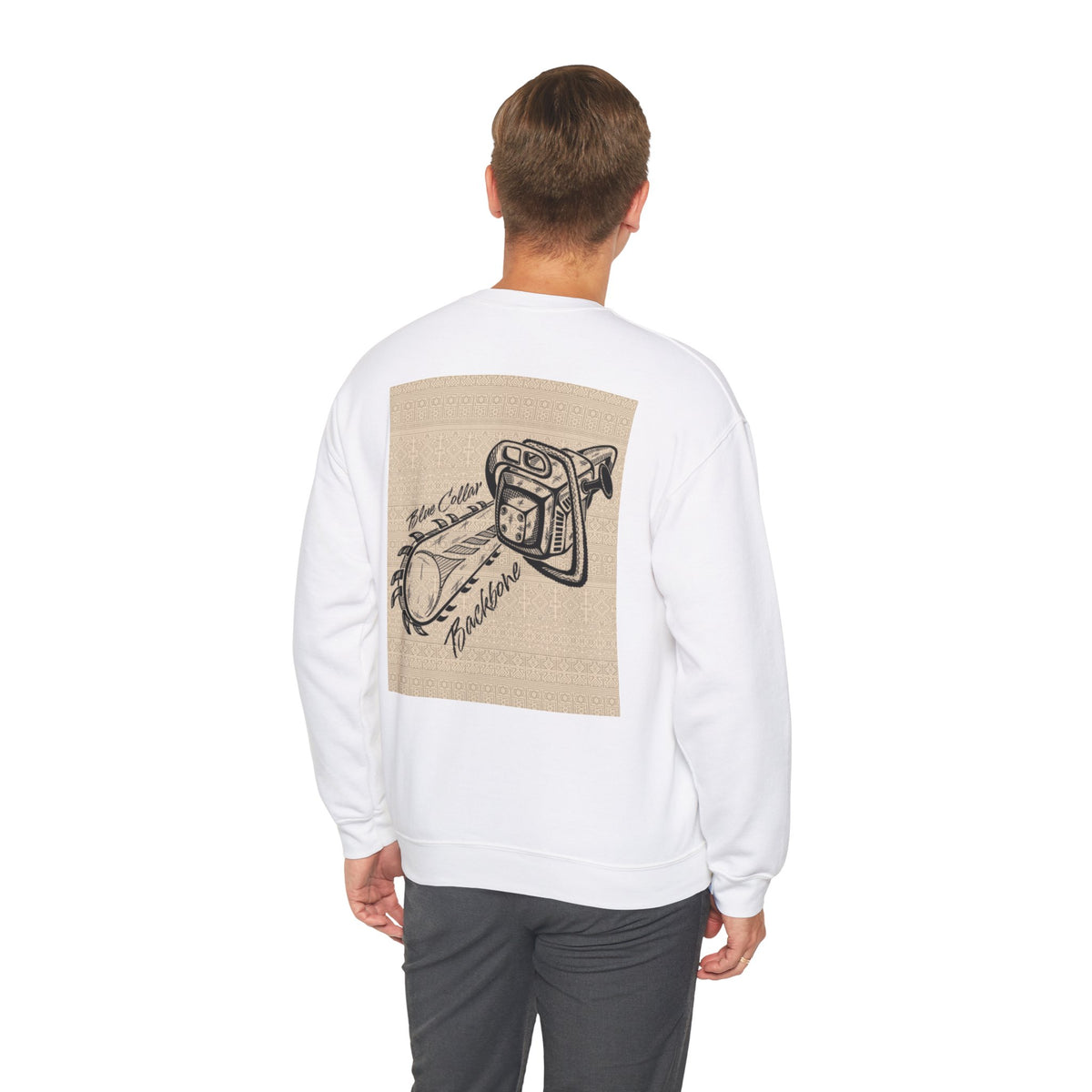 Unisex Sweatshirt Blue Collar Chainsaw Design