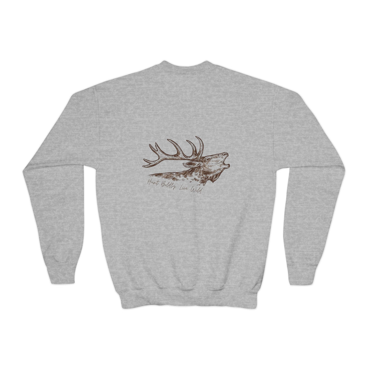 Youth Crewneck Sweatshirt - 'Live Wild' Inspirational Design, Cozy Gift, Nature Lover Apparel, Perfect for Autumn, Kid's Fashion