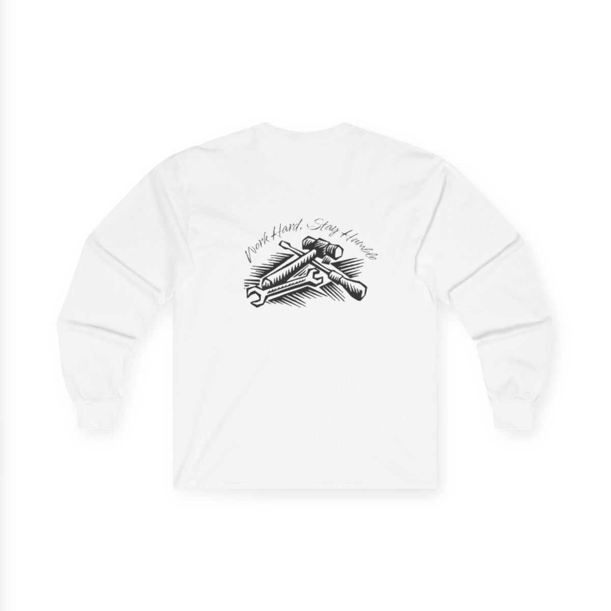Work Hard Stay Humble Blue Collar Long Sleeve Tee, Motivational Graphic Shirt, Unisex Cotton Top, Inspirational Clothing, Gift for Him Her,