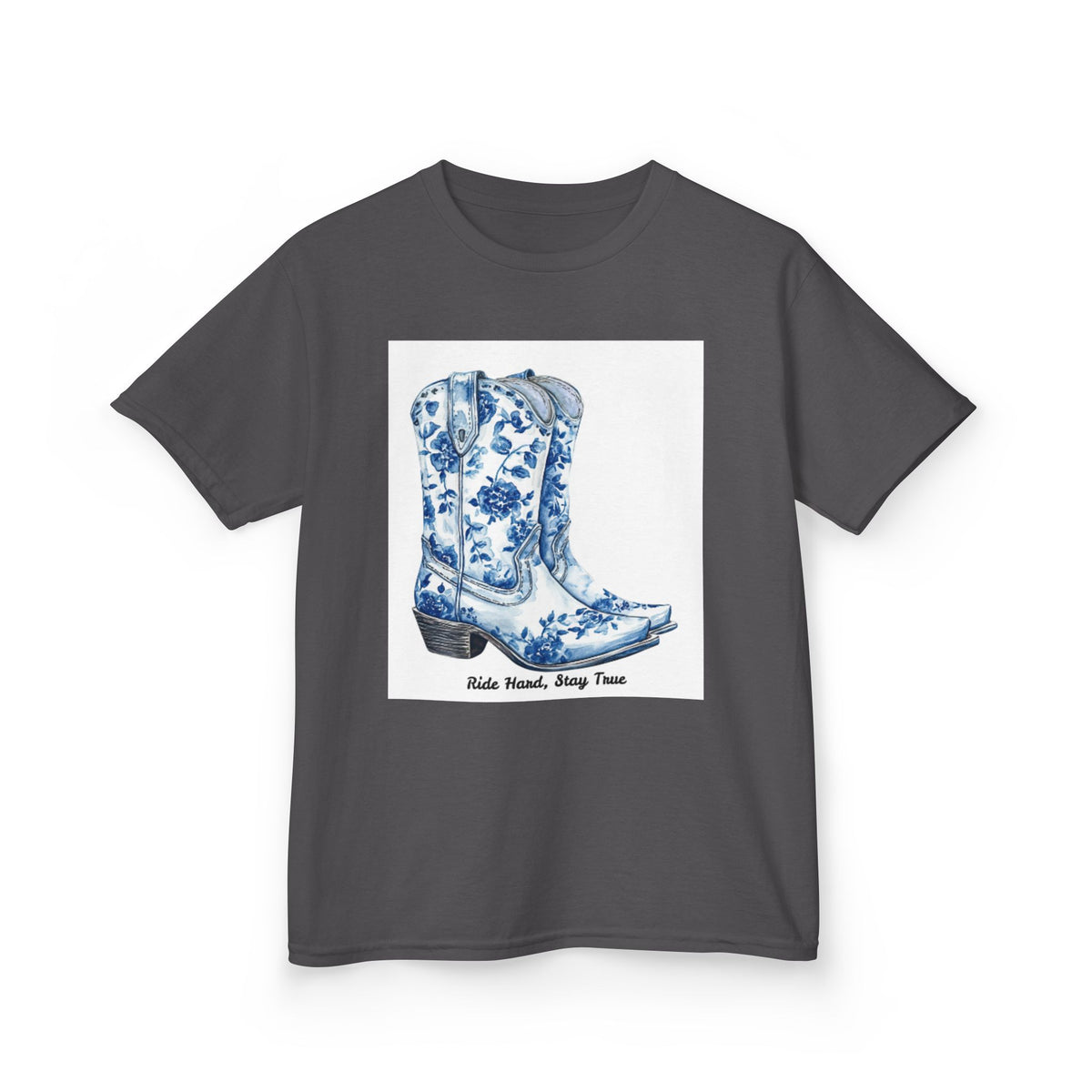 Kids Tees - Ride Hard, Stay True Cowboy Boots Graphic T-Shirt