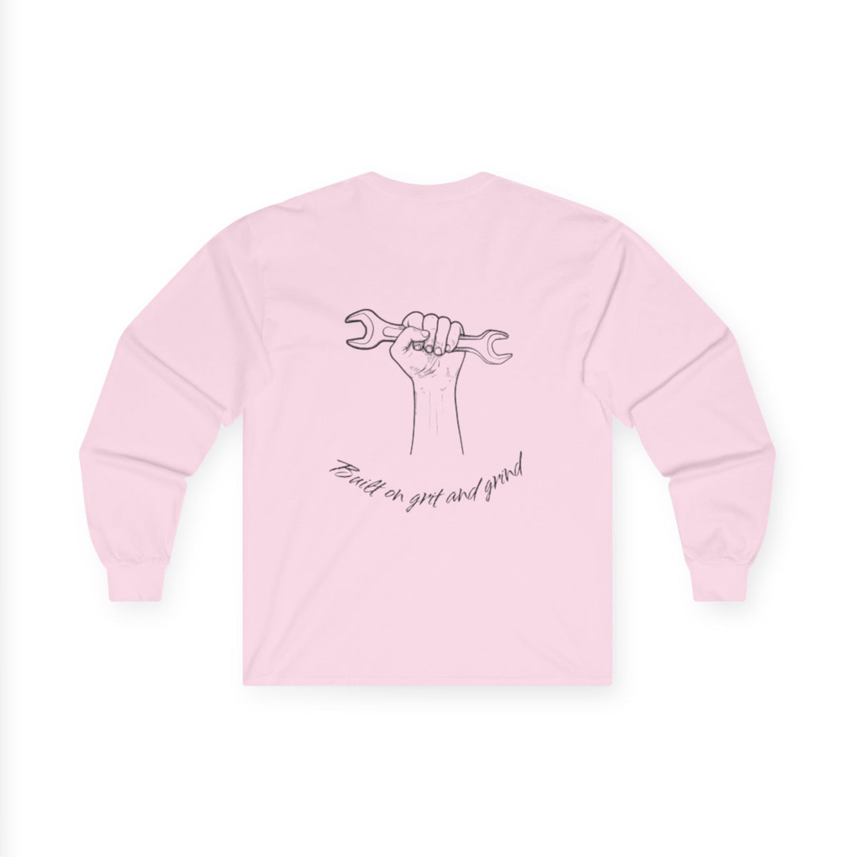 Blue Collar Long Sleeve Tee, Built on Grit and Grind, Unisex Cotton Shirt, Work Ethic Apparel, Industrial Worker Top, Tough and Resilient