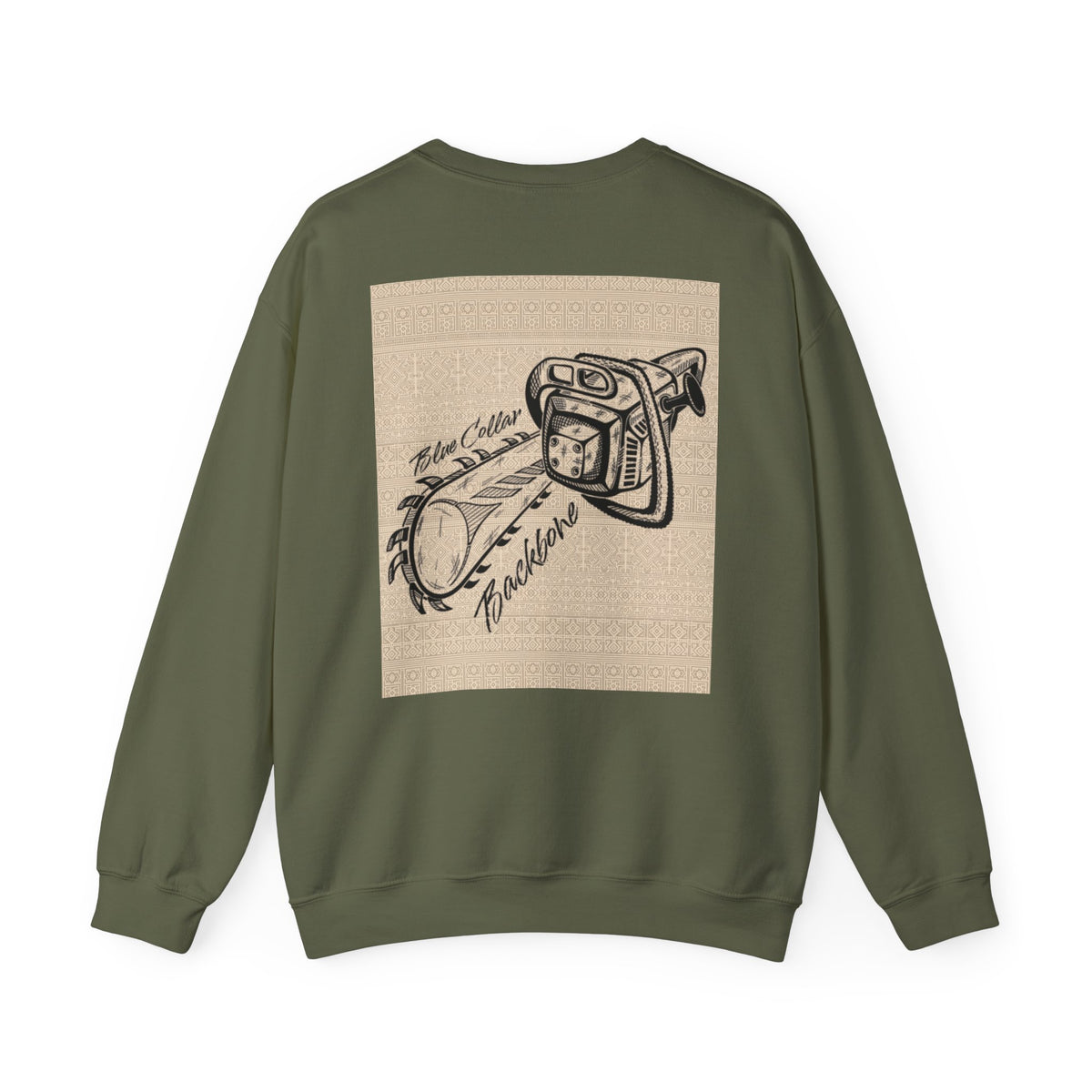 Unisex Sweatshirt Blue Collar Chainsaw Design