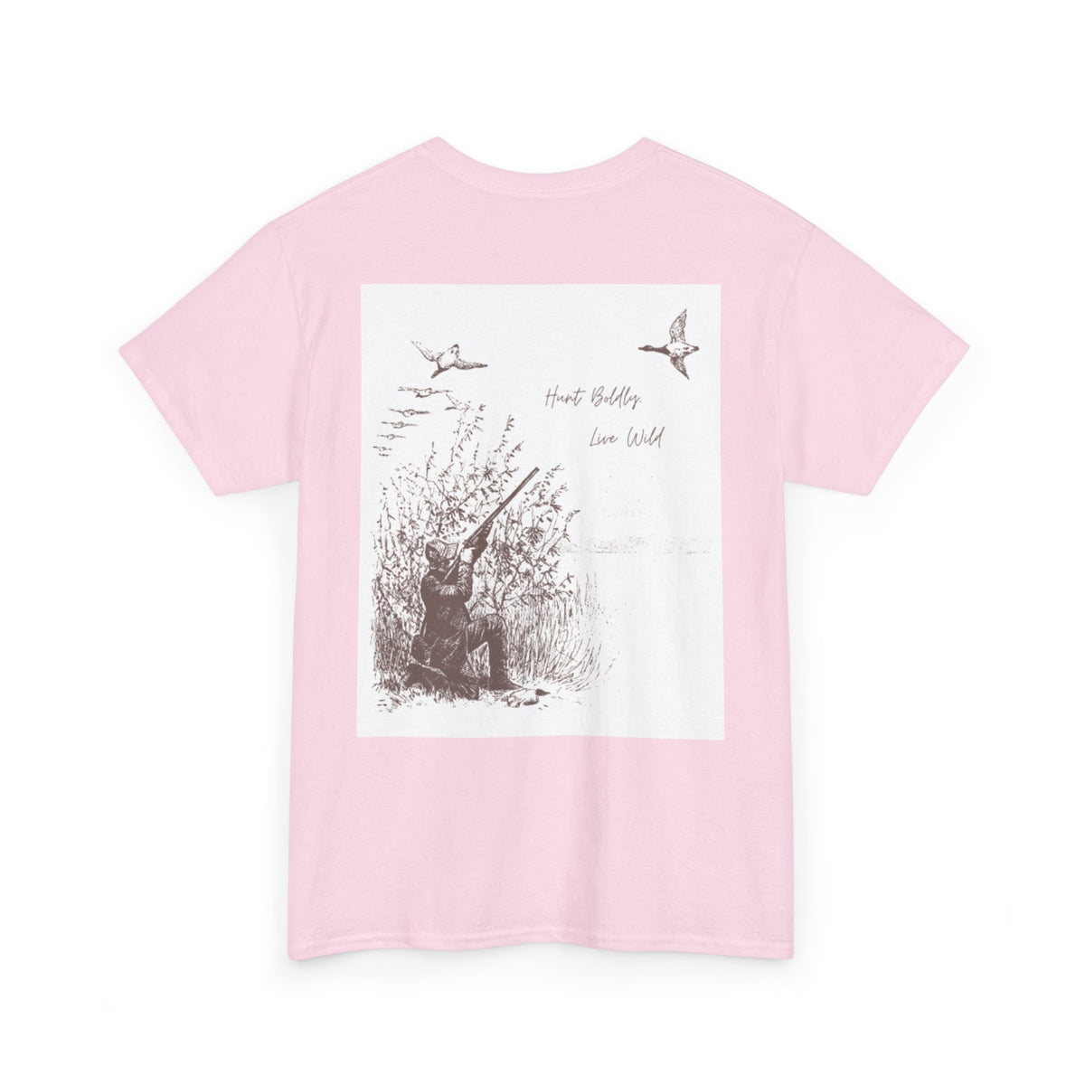 Unisex Heavy Cotton Tee - Vintage Hunting Graphic Tee, Live Wild Design